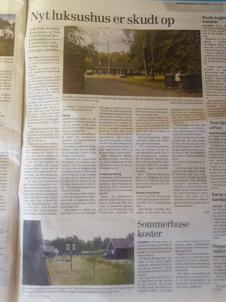 Frederiksborg Amts Avis: Nyt luksushus 13.7.2019